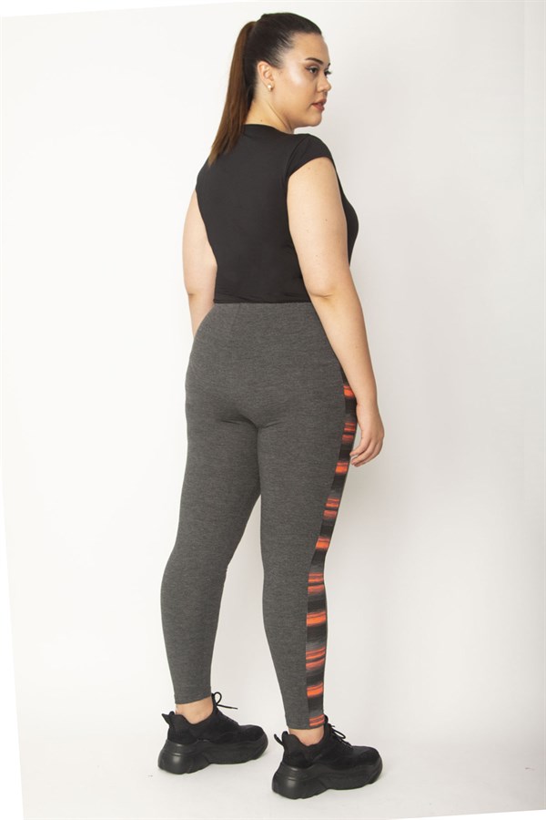 Kadın Gri Yan Detaylı Spor Tayt  65N26996