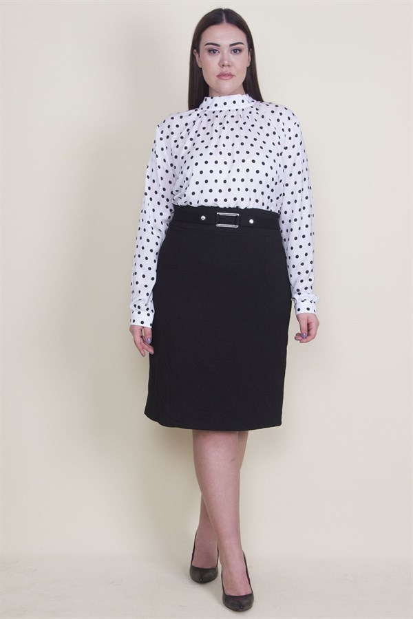 DRESS WITH SATIN FABRIC UPPER PART AND WAIST BELT