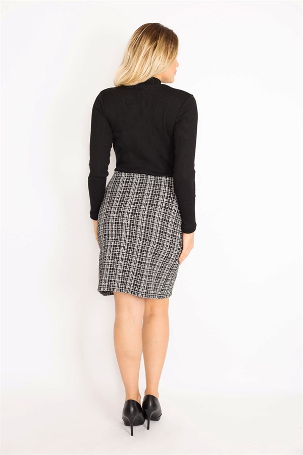 Kadın Siyah Süs Cepli Elbise 65N35024