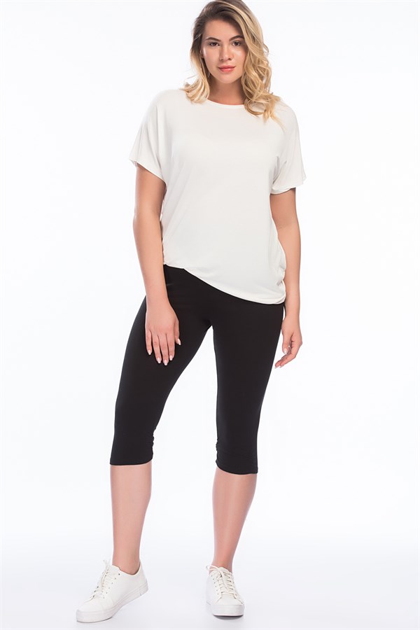 Kadın Siyah Viskon Tayt Pantolon 65N27515