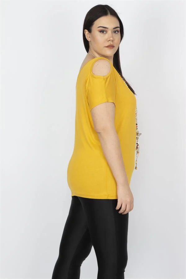 Kadın Beyaz Omuz Dekolteli Viskon Bluz 65N22698