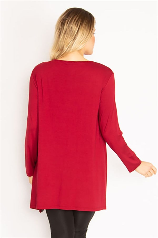 Kadın Bordo Sim Detaylı Tunik 65N35186