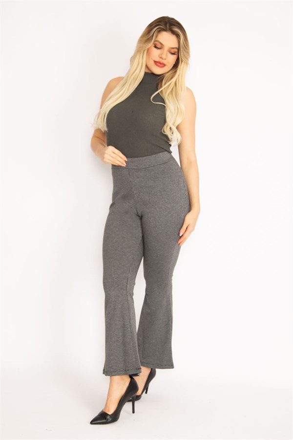 Kadın Siyah Piyedepul Desenli Pantolon 65N35111