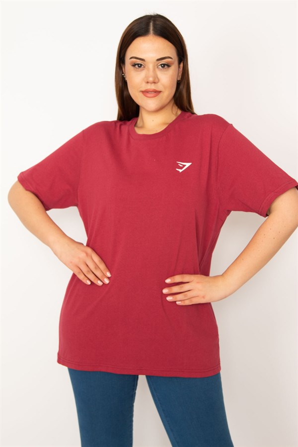 Kadın Bordo Bisiklet Yakalı Kısa Kollu Basic Bluz 65N33279