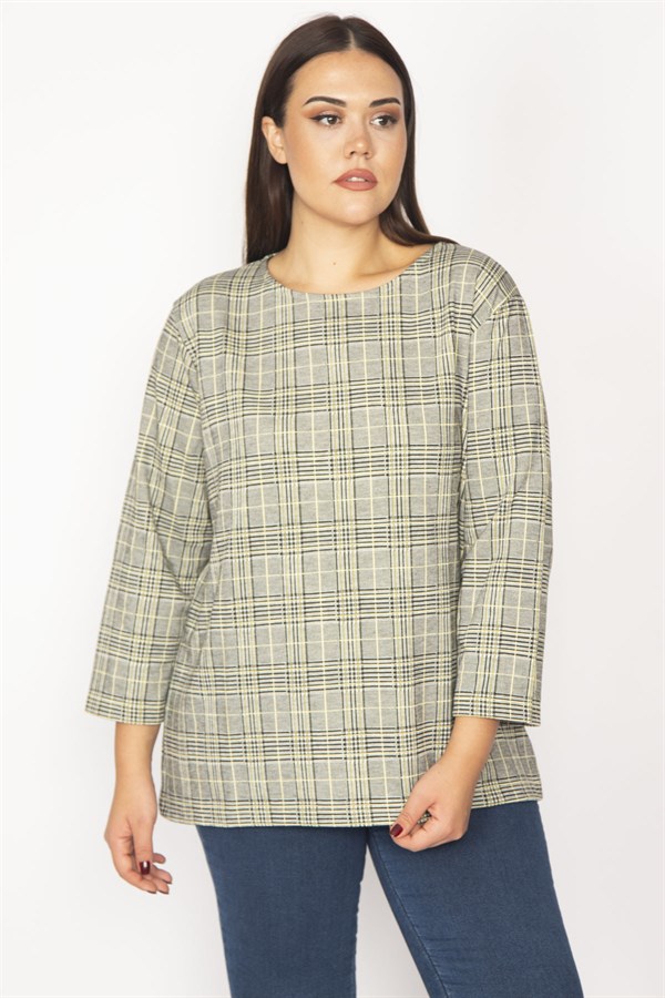 Kadın Desenli Ekose Desenli Tunik 65N29340