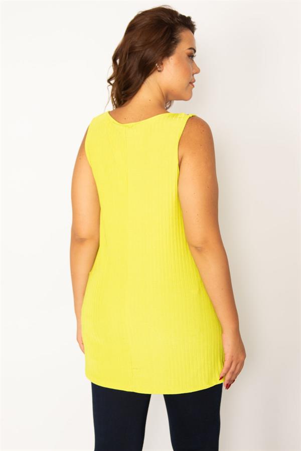 Kadın Beyaz Askı Detaylı Kendinden Çizgili Bluz 65N33954