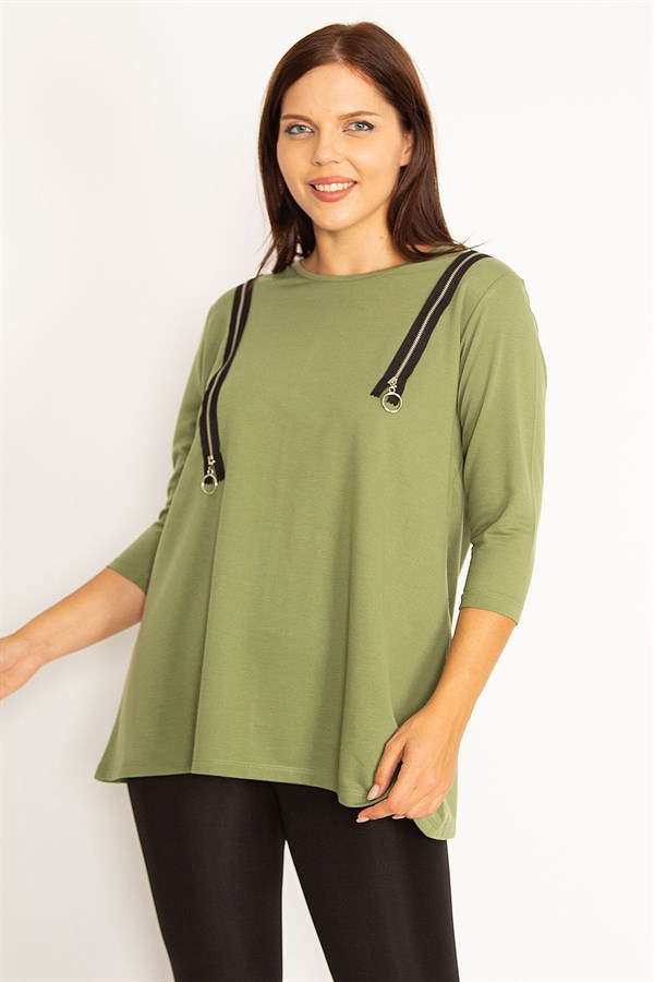 Women's Burgundy Ornamental Zippered Sweatshirt 65N34599