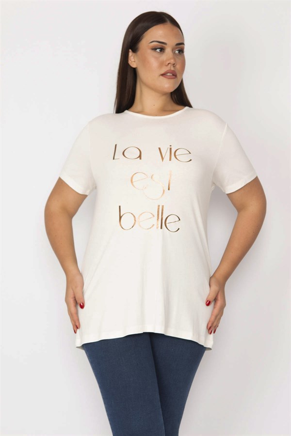 Kadın Kemik Lak Baskılı Viskon Bluz 65N29116