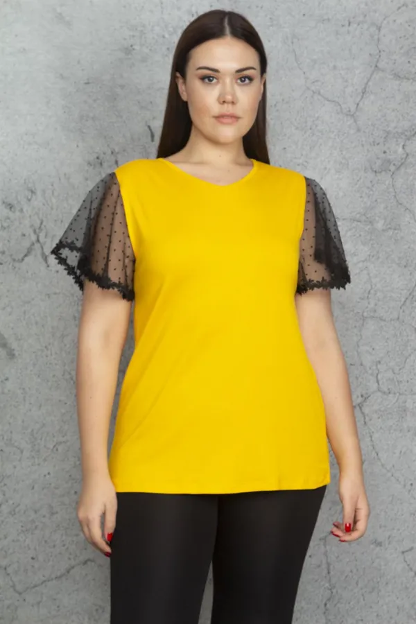 Kadın Kırmızı Dantel Detaylı Bluz 65N23383