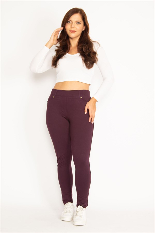 Kadın Antrasit Ön Süs Cep Ve Arka Cepli Tayt 65N34862