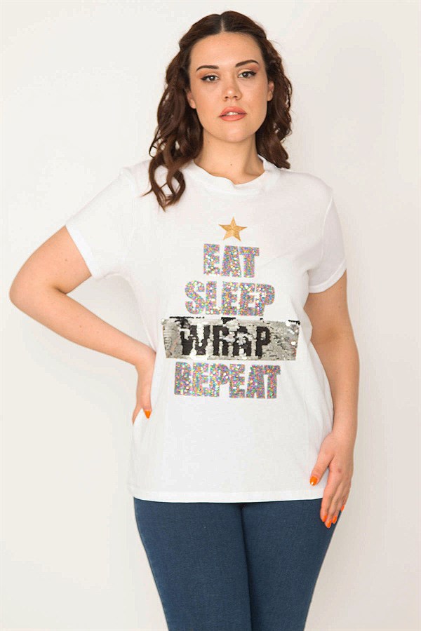 KADIN KEMİK PAYET DETAYLI BLUZ