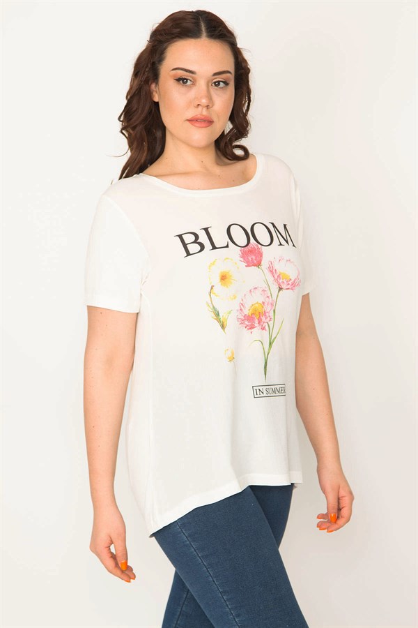 CHEMISE À COL NOIR POUR FEMME, COL MOTO, IMPRIMÉE SUR LE DEVANT