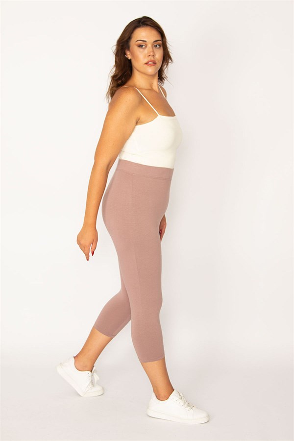 Kadın Bebe Mavisi Pamuklu Kumaş Tayt Kapri  65N34124