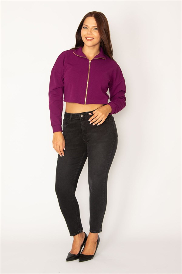 Kadın Antrasit Likraklı 5 Cep Kot Pantolon 65N34335