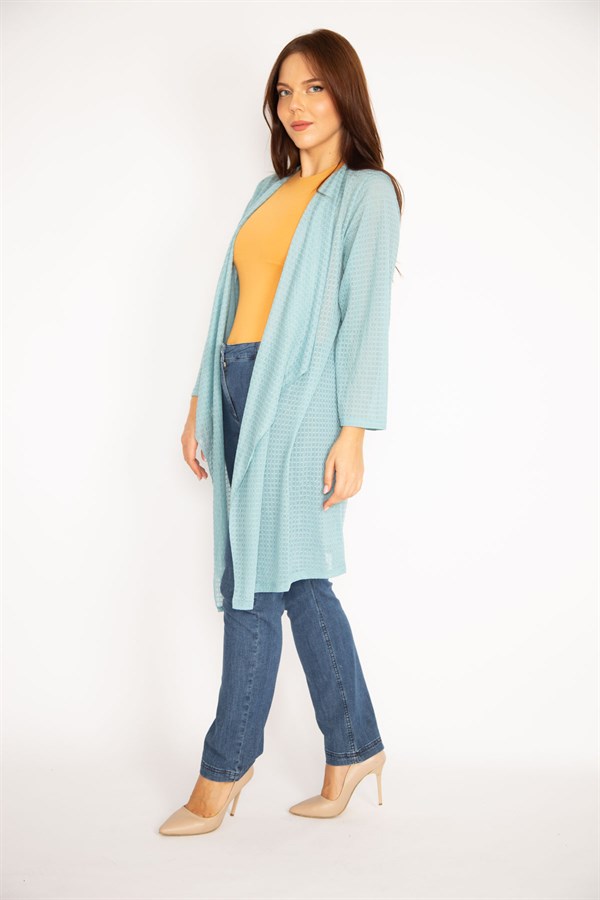 Kadın Oranj Salaş Yaka Hırka 65N34778