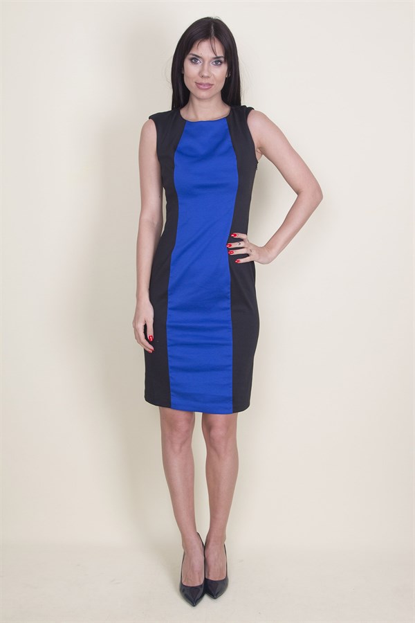 Renk Kombinli Kup Detaylı Elbise