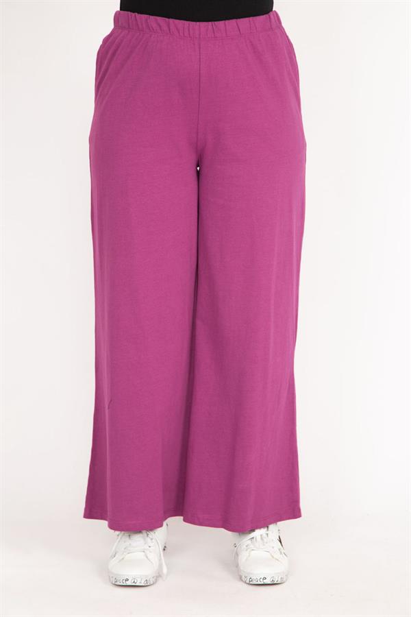 Kadın Fujya Büyük Beden Geniş Paçalı Eşofman Alt