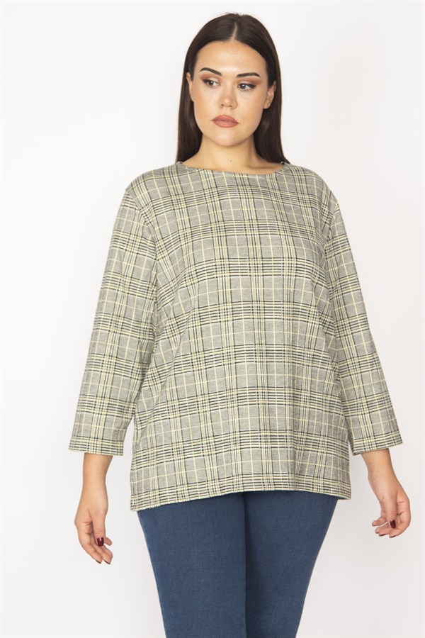 Kadın Desenli Ekose Desenli Tunik 65N29340