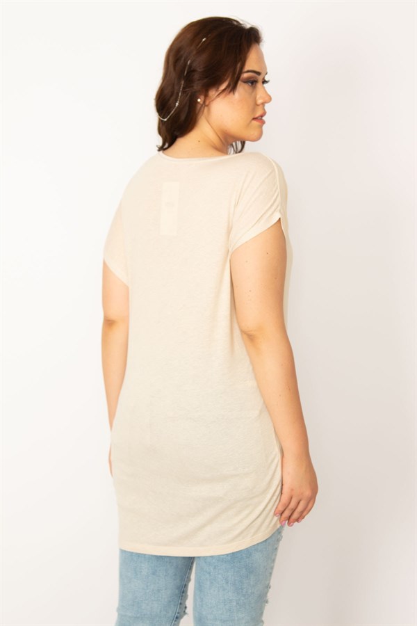 Kadın Vizon Yan Detaylı Bluz 65N33656