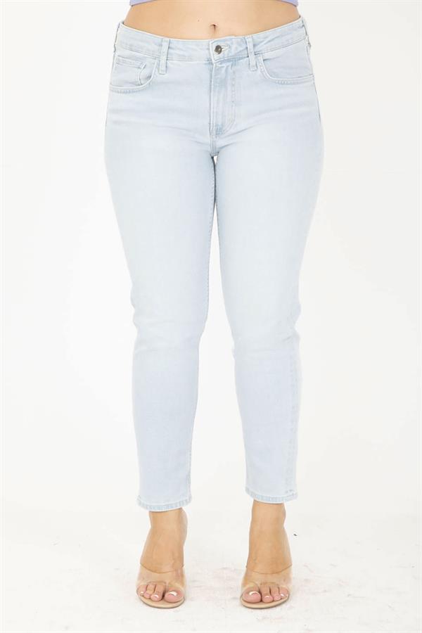 Kadın Büyük Beden Mavi 5 Cepli Kot Pantolon 65N36977