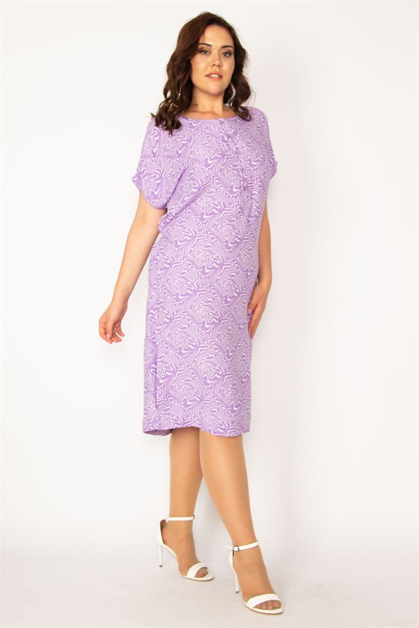 Kadın Bebe Mavisi Dokuma Viskon Kumaş Ön Pat Düğmeli Beli Kuşaklı Elbise 65N33614