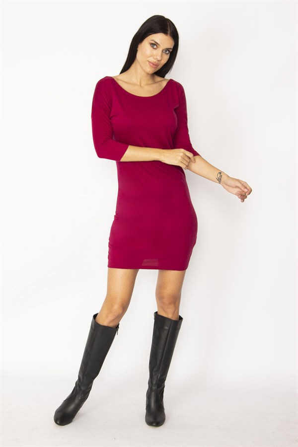 ROBE FEMME MARRON À MANCHES FAKIR