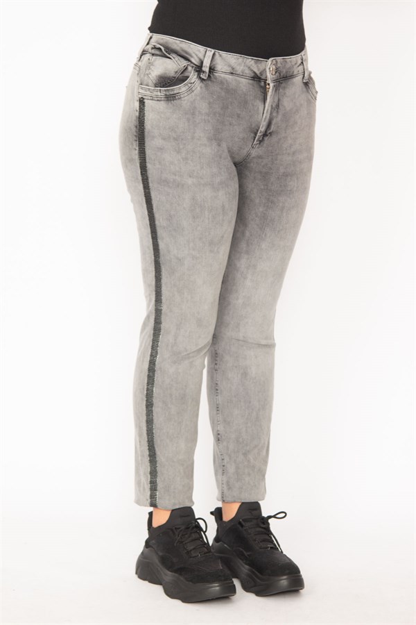 Kadın Füme Yıkama Efektli 5 Cepli Kot Pantolon 65N29867