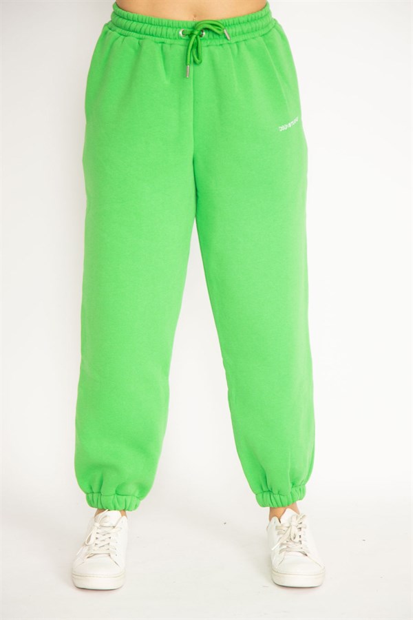 Kadın Yeşil İçi Şardonlu 3 İplik Eşofman Alt 65N35099