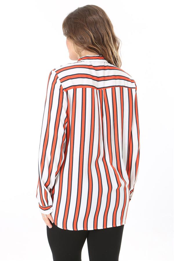 Kadın Büyük Beden Bej Dokuma Viskon Kumaş Kapalı Anvelop Bluz 65N37614