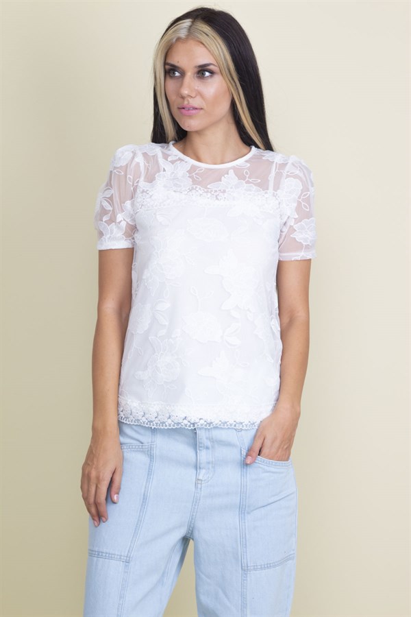 İÇ ATLETLİ DANTEL BLUZ