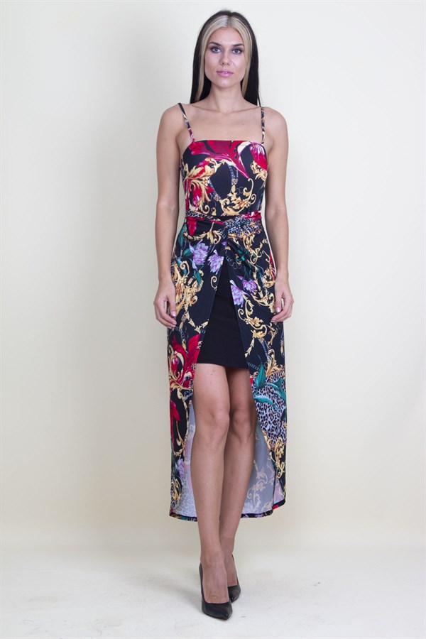 DRESS WITH STRAP FRONT DETAILED