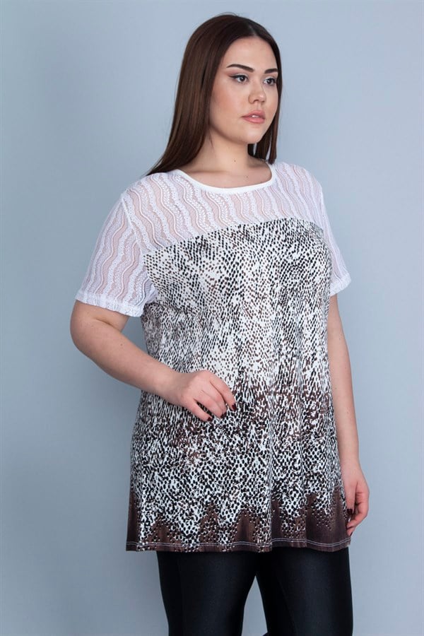 Kadın Kemik Roba Dantelli Bluz 65N23354