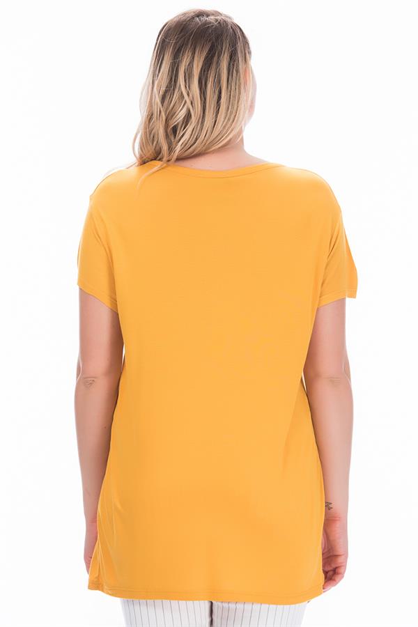 Women's White V-Neck Viscose Blouse 65N22538