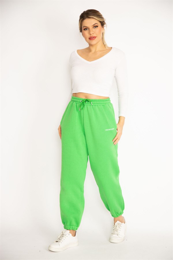 Kadın Yeşil İçi Şardonlu 3 İplik Eşofman Alt 65N35099