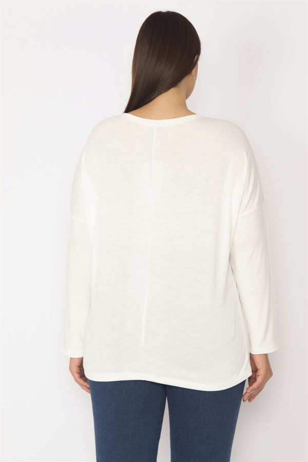 Kadın Kemik Taş Ve Baskı Detaylı Tunik 65N35384