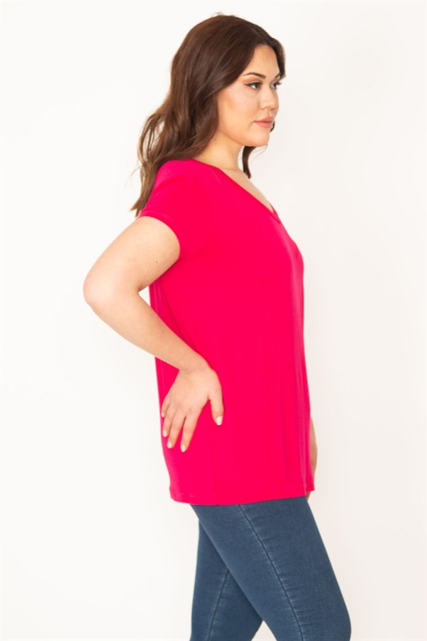 KADIN FUJYA V YAKALI KISA KOLLU BLUZ