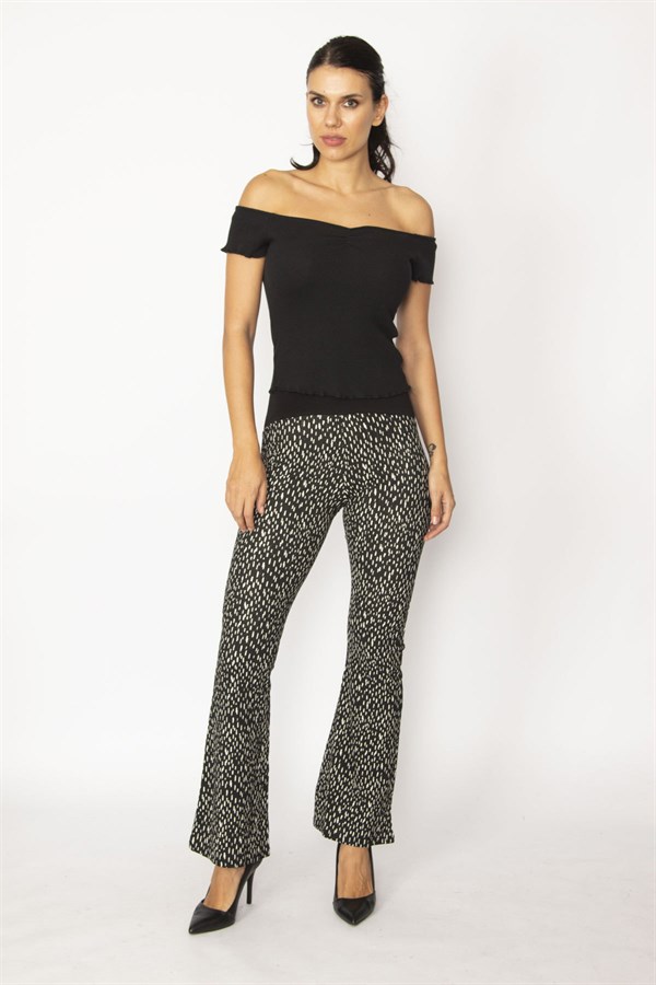 PANTALON DE MATERNITÉ LARGE NOIR POUR FEMME AVEC CEINTURE COURTE