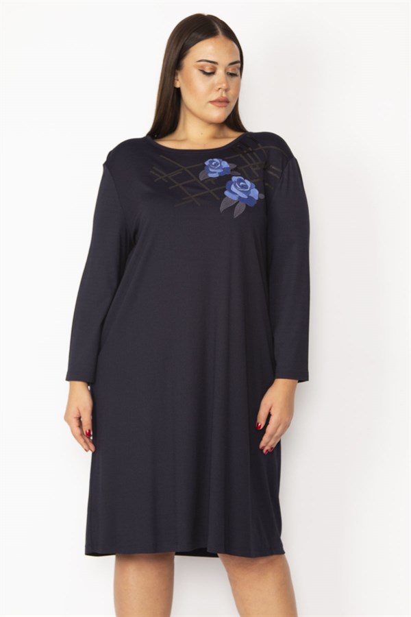 Kadın Haki Nakış Ve Payet Detaylı Uzun Kollu Elbise 65N28729