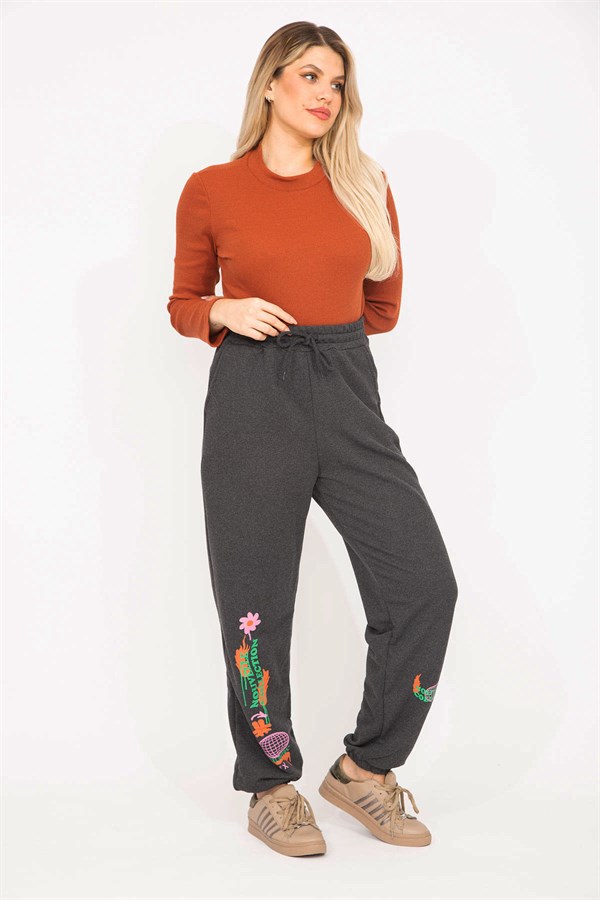 Kadın Füme Baskı Detaylı Eşofman Alt 65N35282