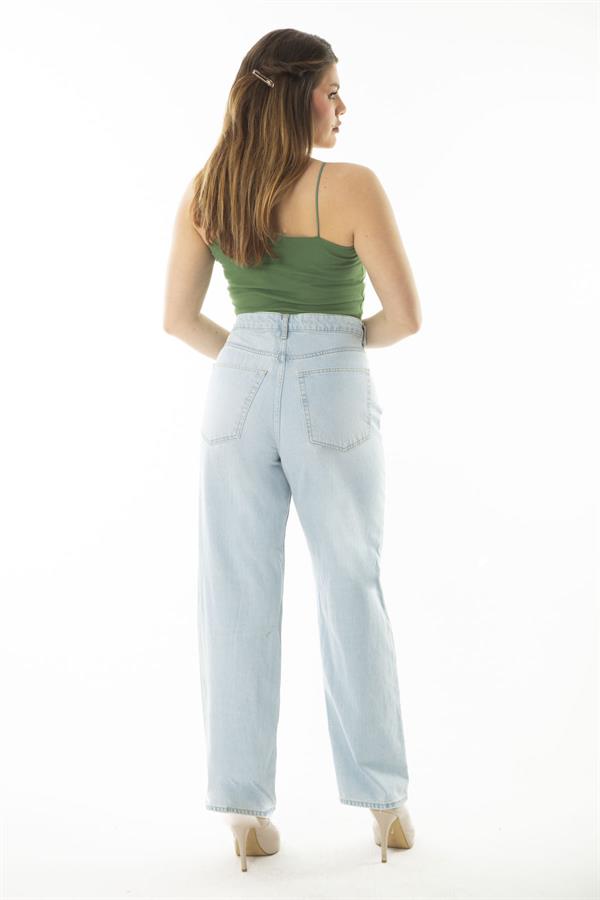 Kadın Büyük Beden Mavi 5 Cepli Kot Pantolon 65N36999