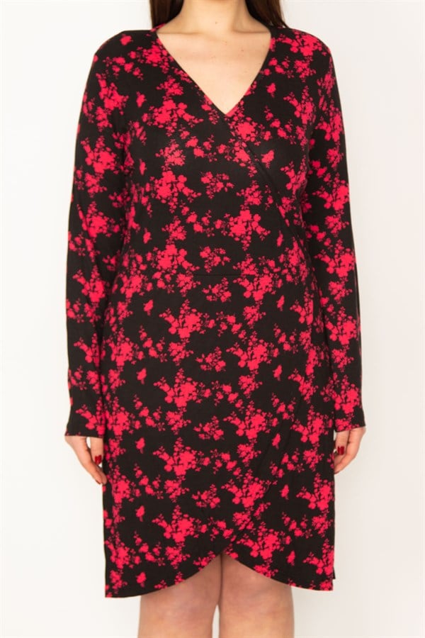 WOMEN'S BLACK SKIRT WRAPPED DRESS