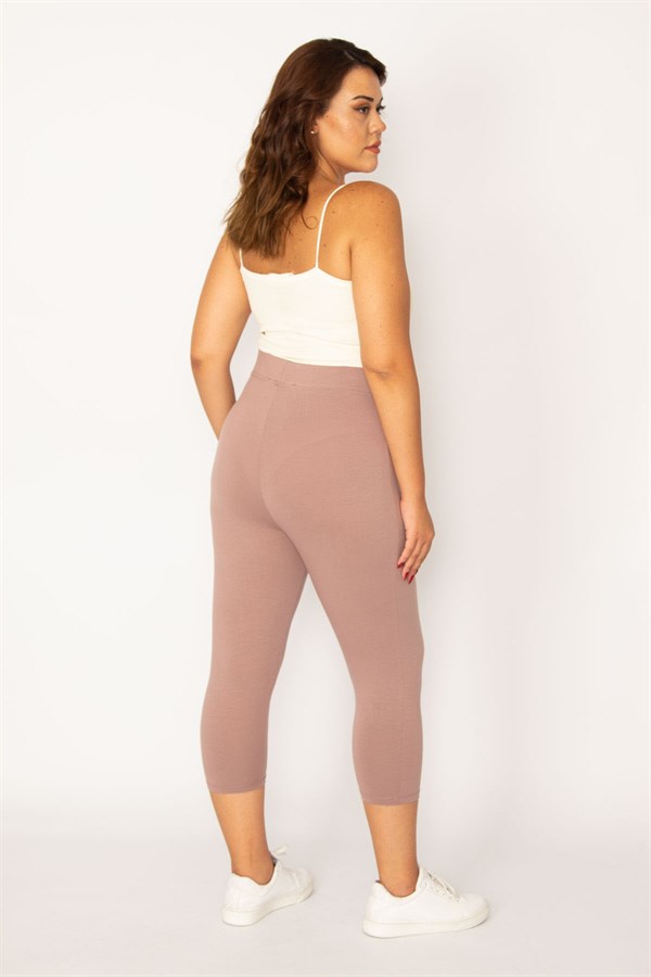 Kadın Bebe Mavisi Pamuklu Kumaş Tayt Kapri  65N34124