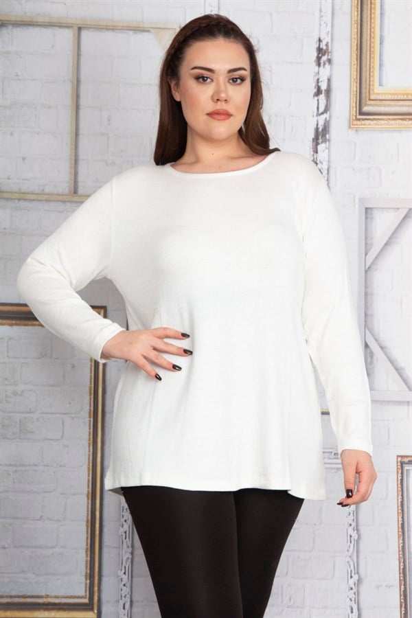 Kadın Kemik Bisiklet Yakalı Viskon Tunik 65N22869