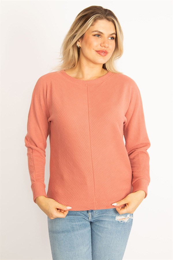 Women's Powder Self-Striped Sweater 65N34557