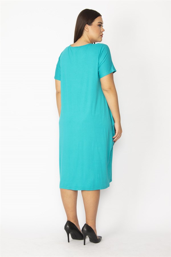 Kadın Bordo Cebi Payet Detaylı Viskon Elbise 65N28931