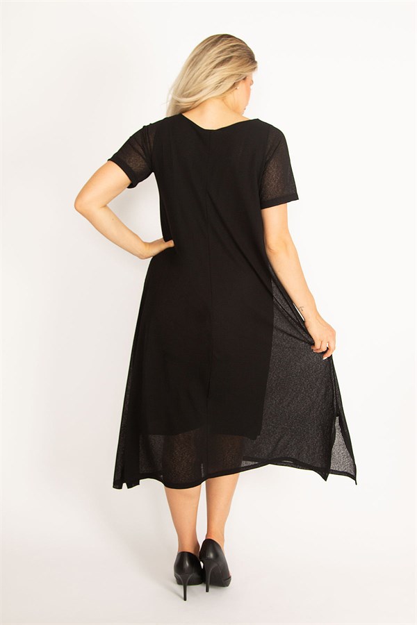 Kadın Siyah Astarlı Krep Elbise 65N34507