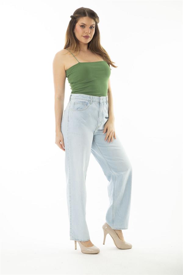 Kadın Büyük Beden Mavi 5 Cepli Kot Pantolon 65N36999