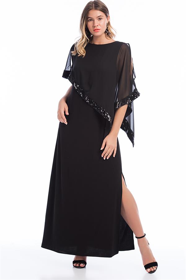 Kadın Bordo Payet İşli Abiye Elbise 65N14379