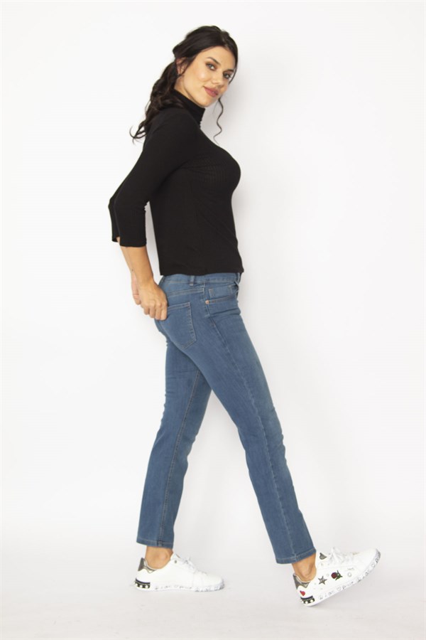 KADIN LACİVERT 5 CEP KOT PANTOLON