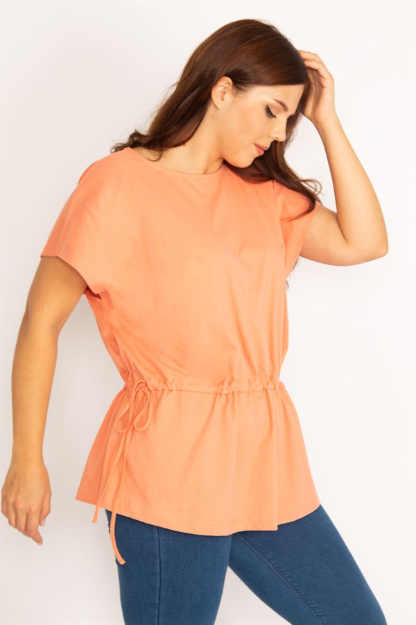 Kadın Oranj Tünel Bağcıklı Düşük Kollu Tunik 65N34793